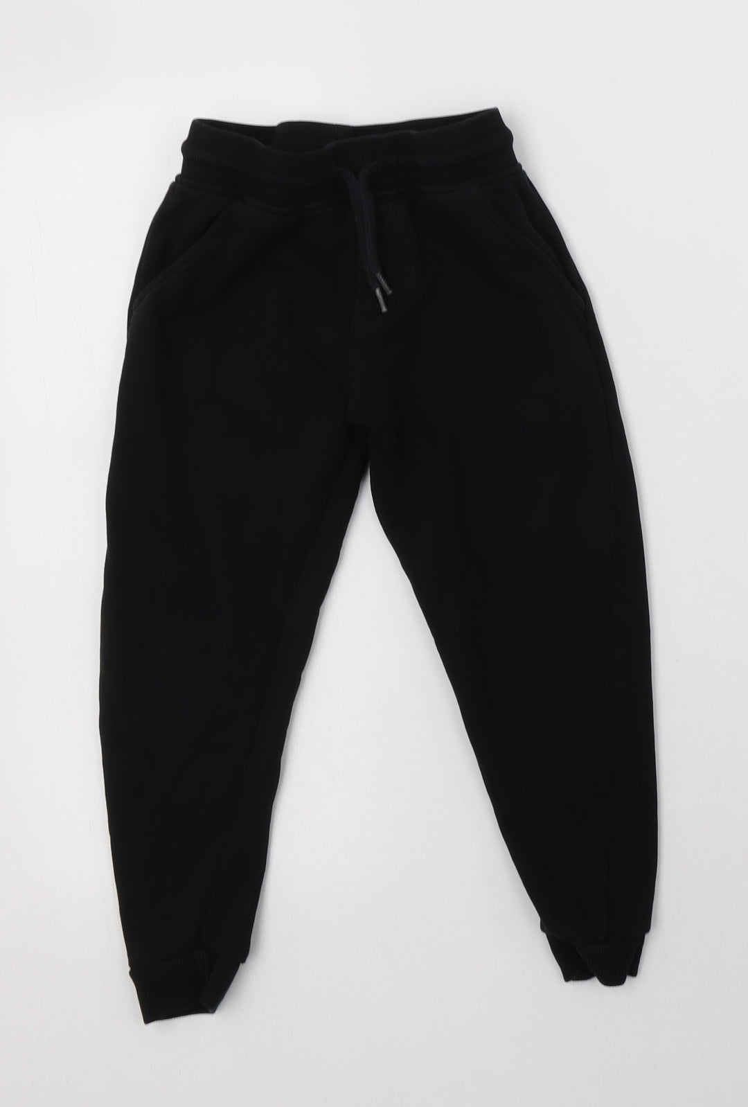 George Boys Black  Cotton Jogger Trousers Size 6-7 Years  Regular Drawstring