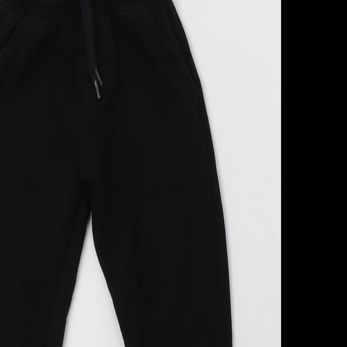 George Boys Black  Cotton Jogger Trousers Size 6-7 Years  Regular Drawstring