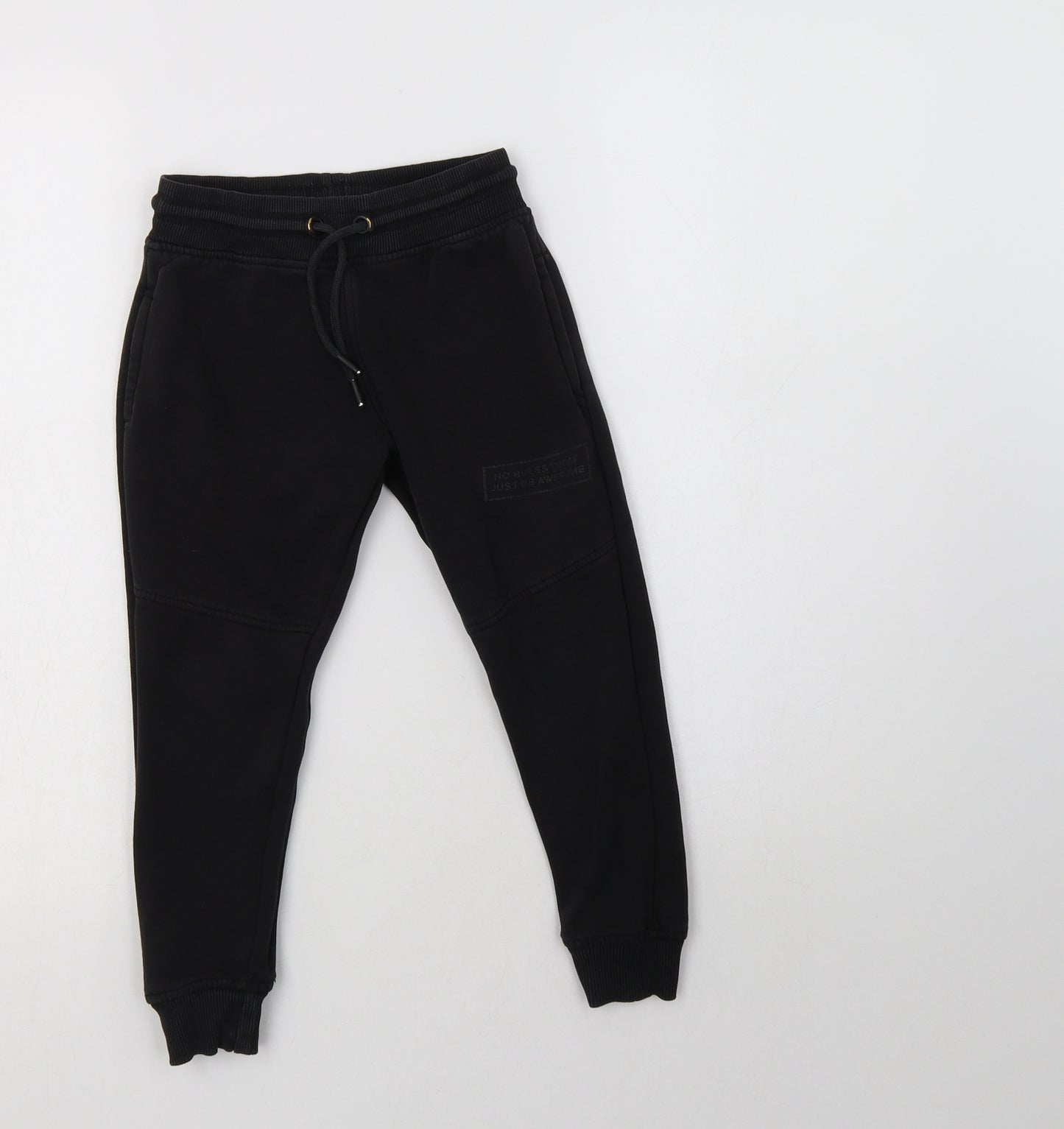 George Boys Black  Cotton Jogger Trousers Size 5-6 Years  Regular Drawstring