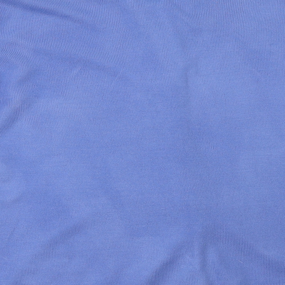M&S Womens Blue Crew Neck  Acrylic Cardigan Jumper Size 14