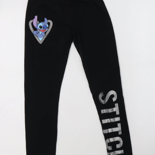 Primark Girls Black  Cotton Jegging Trousers Size 9-10 Years  Regular  - Stitch