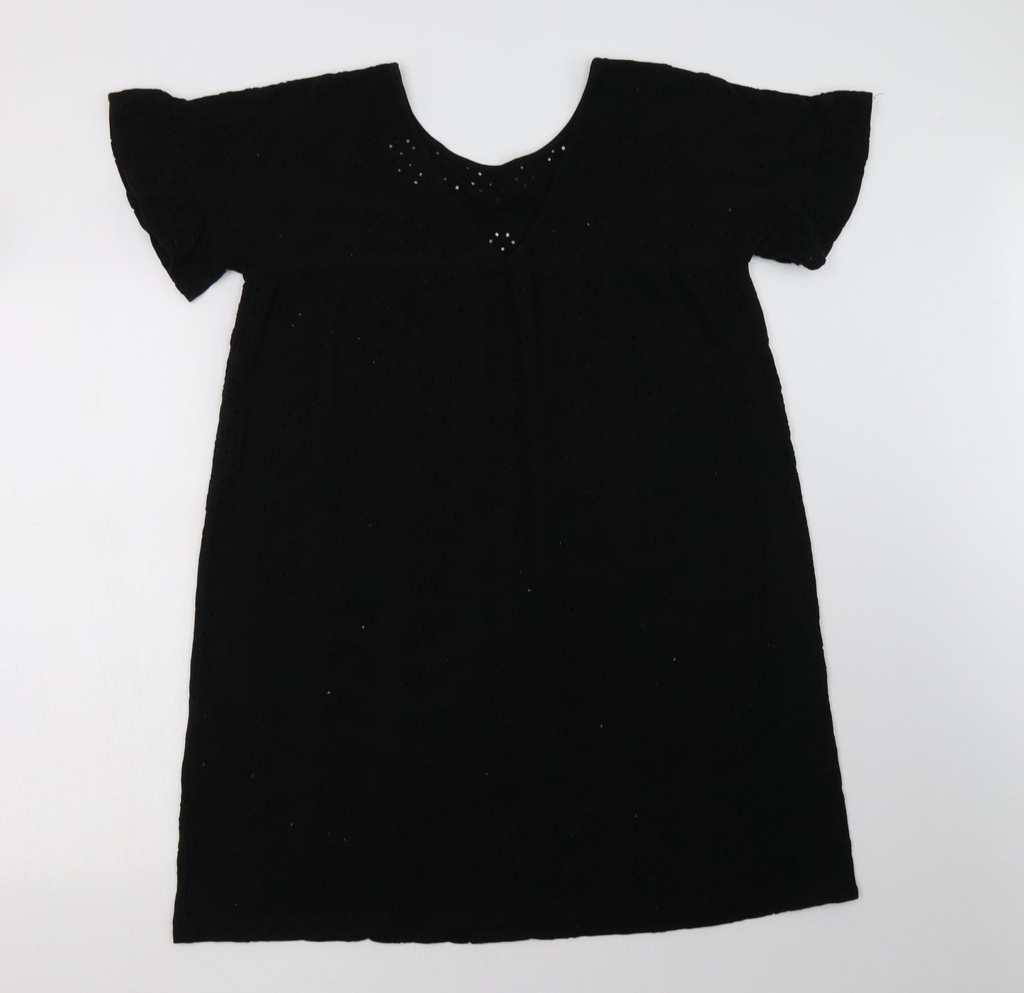 ASOS Womens Black  Cotton A-Line  Size 10  V-Neck