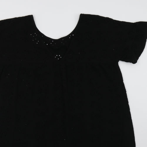 ASOS Womens Black  Cotton A-Line  Size 10  V-Neck