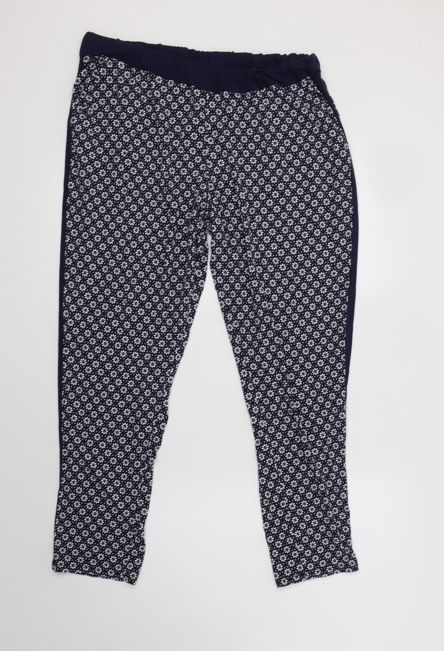 TU Womens Blue Floral Viscose  Pyjama Pants Size 16