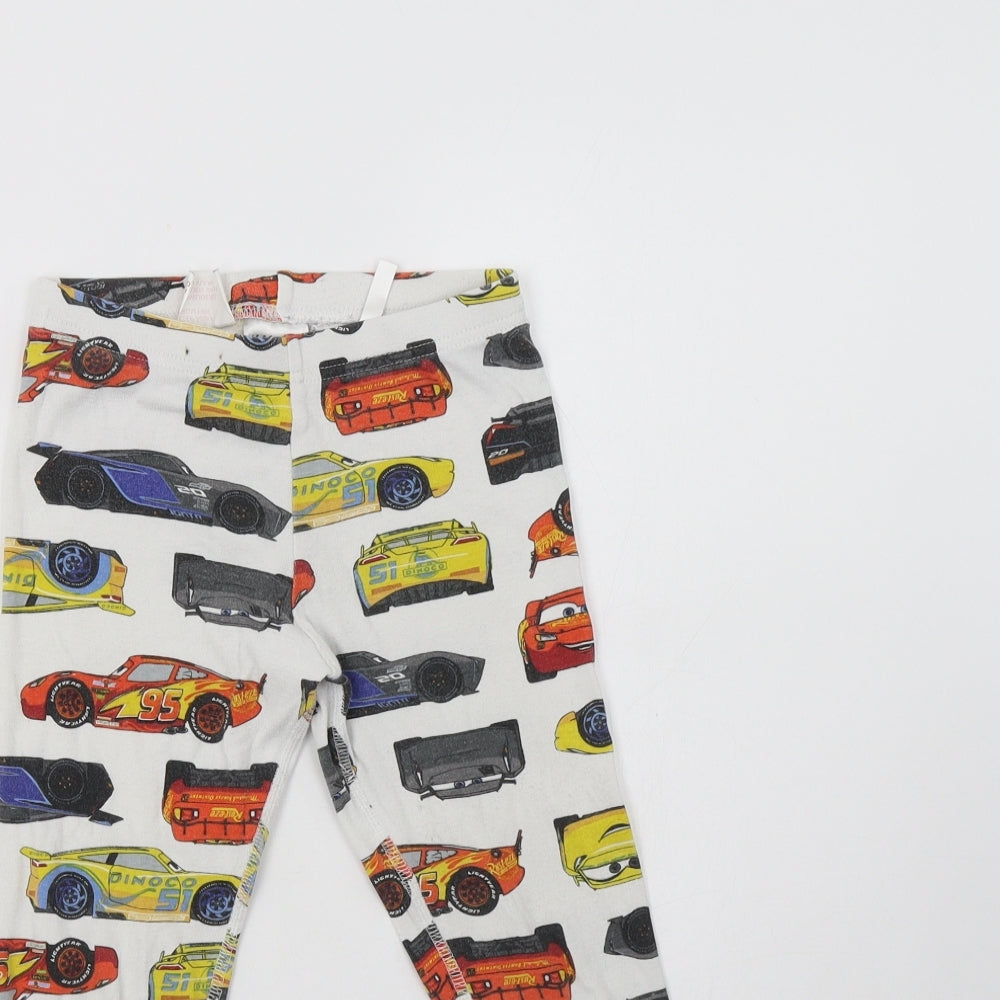 H&M Boys White Geometric Cotton  Pyjama Pants Size 4-5 Years   - Cars
