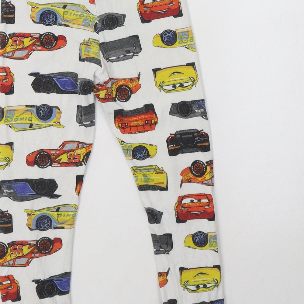 H&M Boys White Geometric Cotton  Pyjama Pants Size 4-5 Years   - Cars