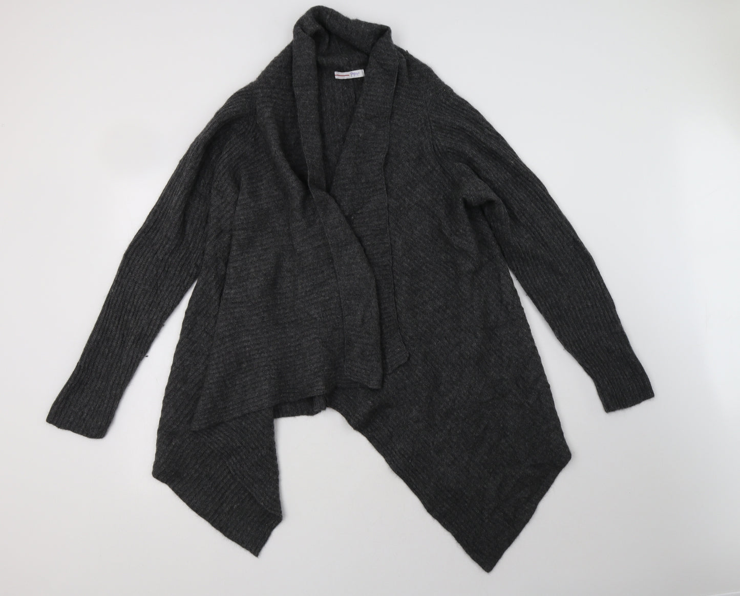 Papaya Womens Grey V-Neck  Wool Cardigan Jumper Size 12