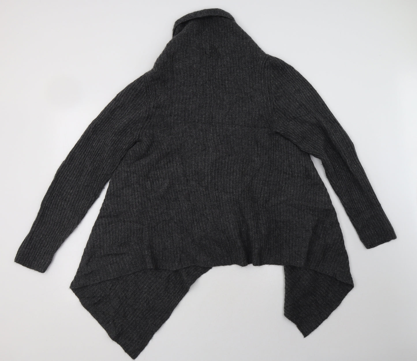 Papaya Womens Grey V-Neck  Wool Cardigan Jumper Size 12