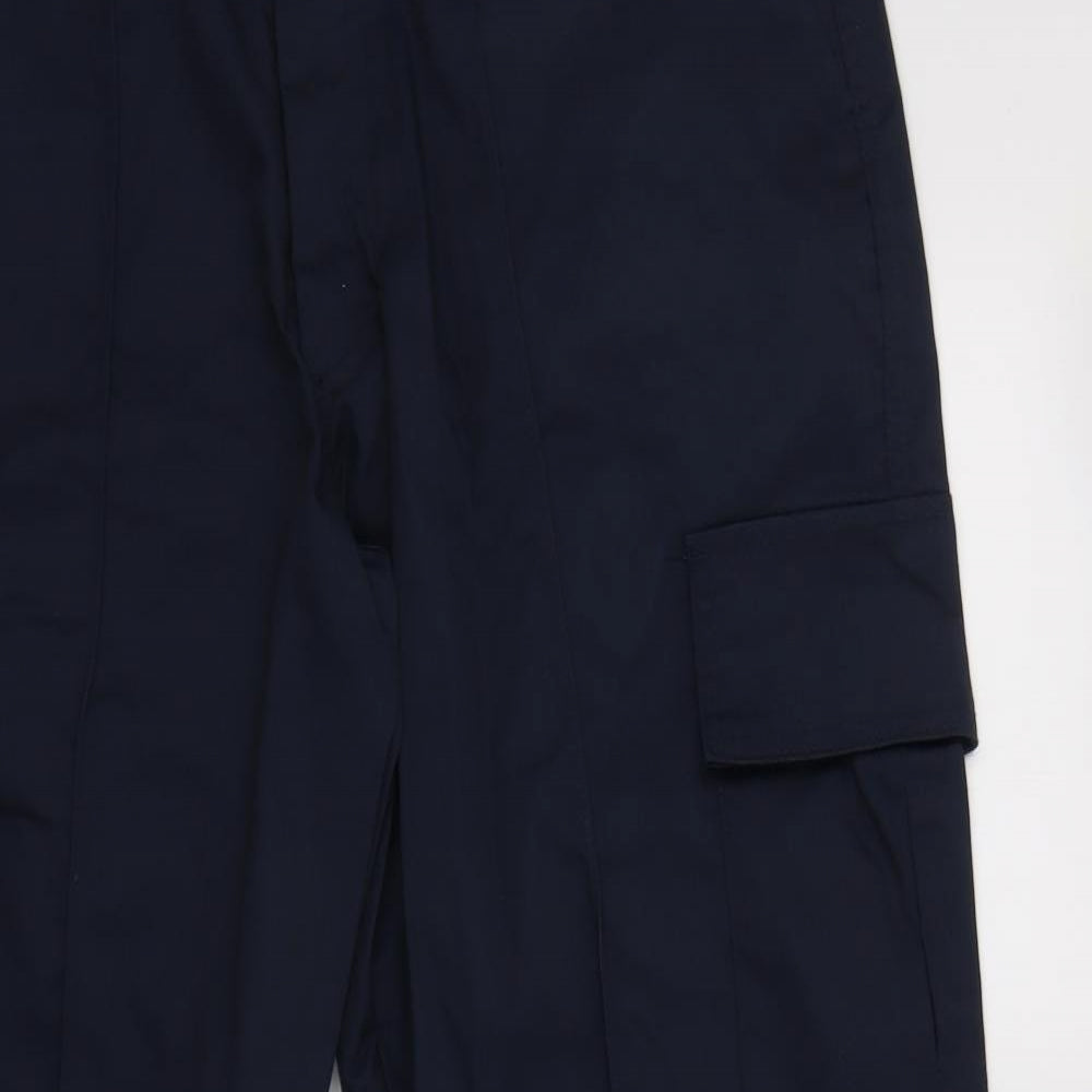 Uneek Mens Blue  Polyester Cargo Trousers Size 36 L31 in Regular Button - Work Wear