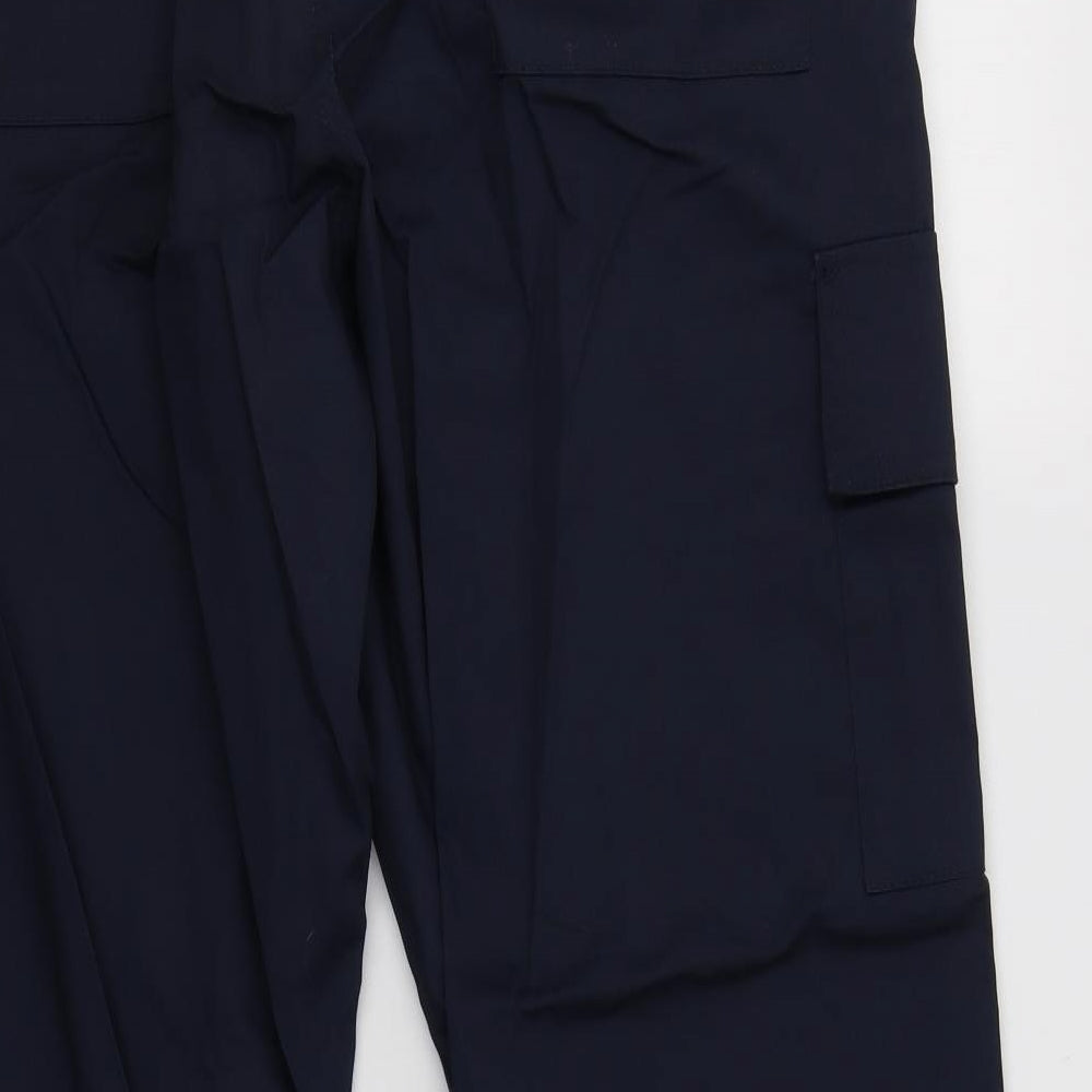 Uneek Mens Blue  Polyester Cargo Trousers Size 36 L31 in Regular Button - Work Wear