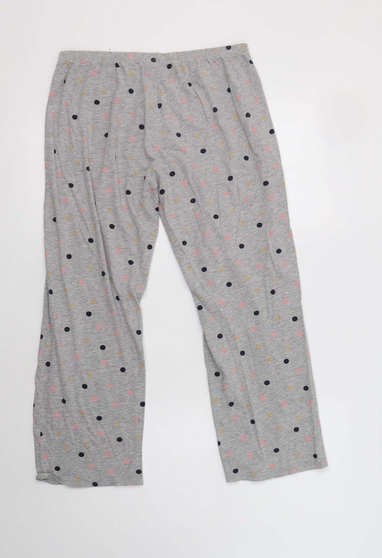 M&S Womens Grey Polka Dot Cotton  Pyjama Pants Size M