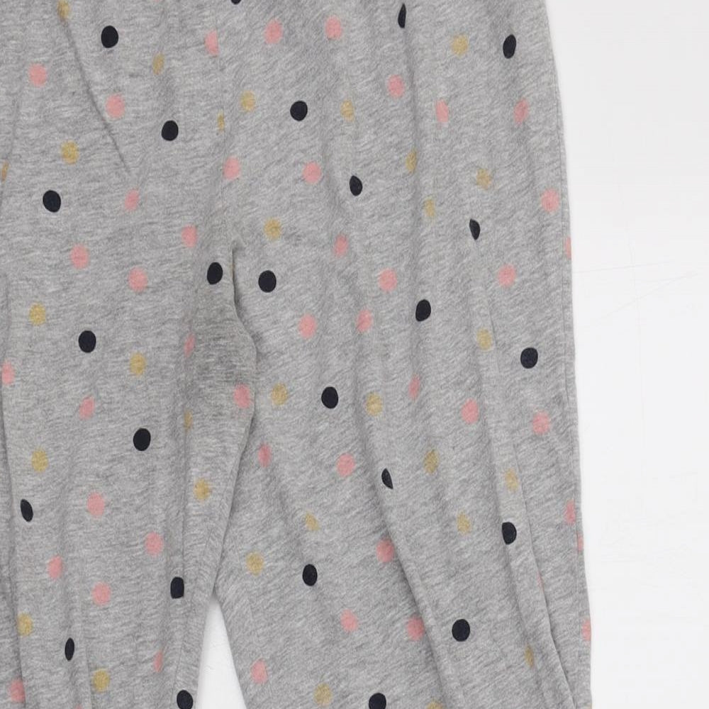 M&S Womens Grey Polka Dot Cotton  Pyjama Pants Size M