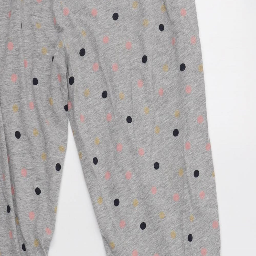 M&S Womens Grey Polka Dot Cotton  Pyjama Pants Size M