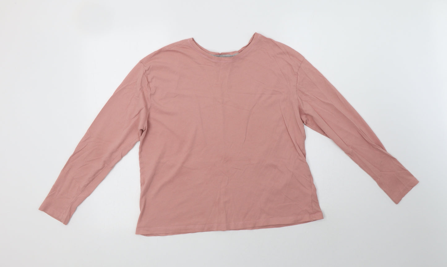 M&S Womens Pink  Cotton Top Pyjama Top Size M
