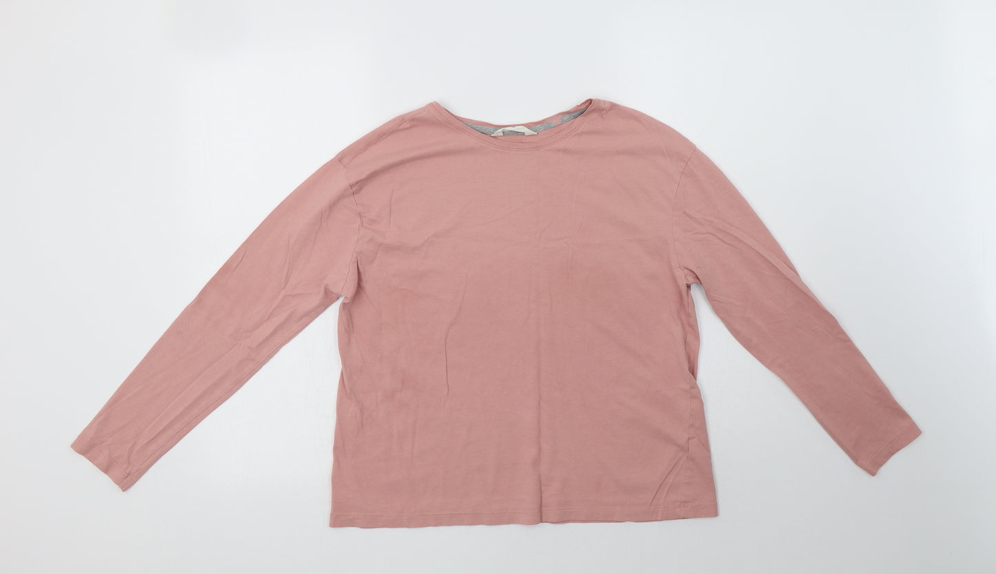 M&S Womens Pink  Cotton Top Pyjama Top Size M