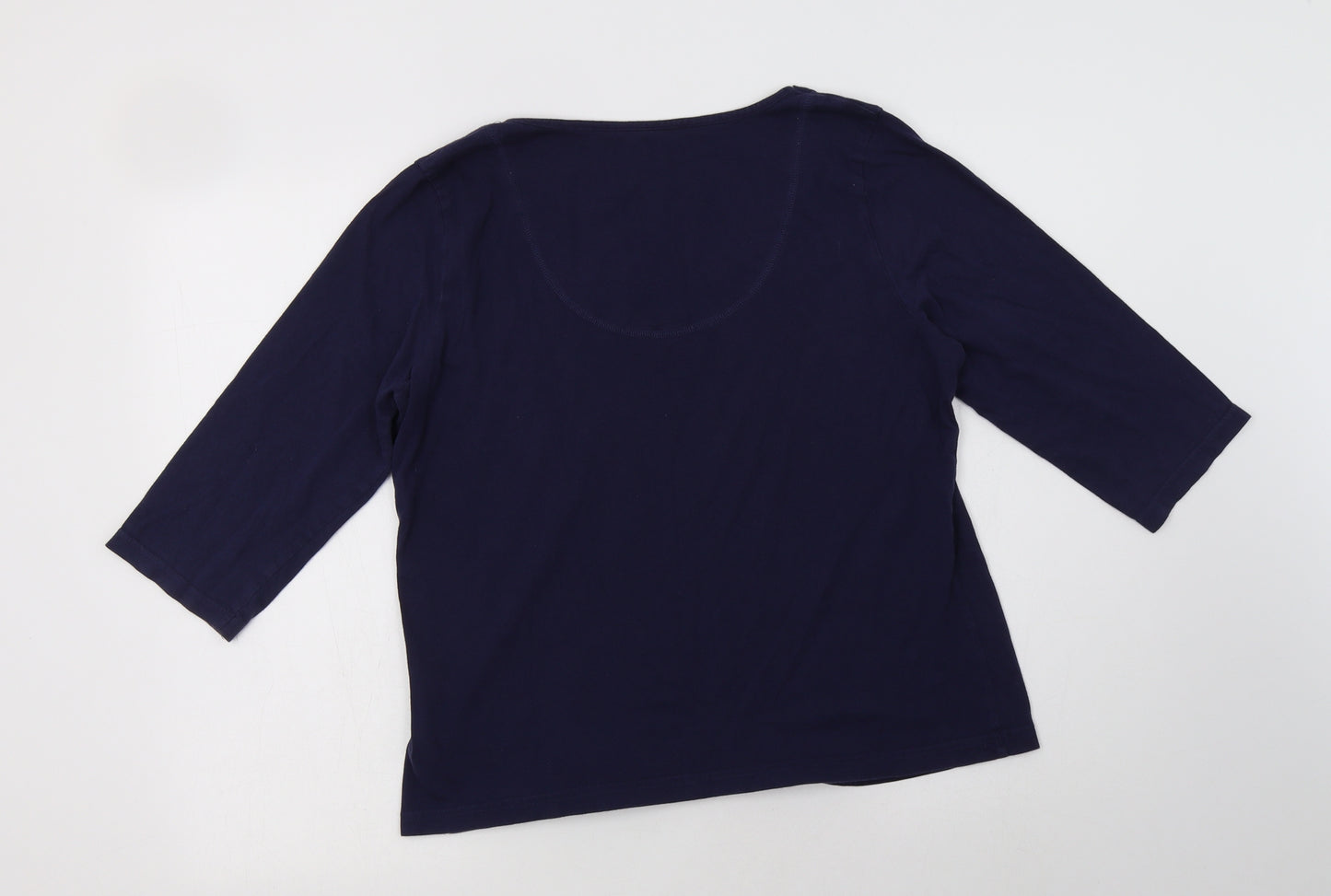 M&S Womens Blue  Cotton Top Pyjama Top Size 14