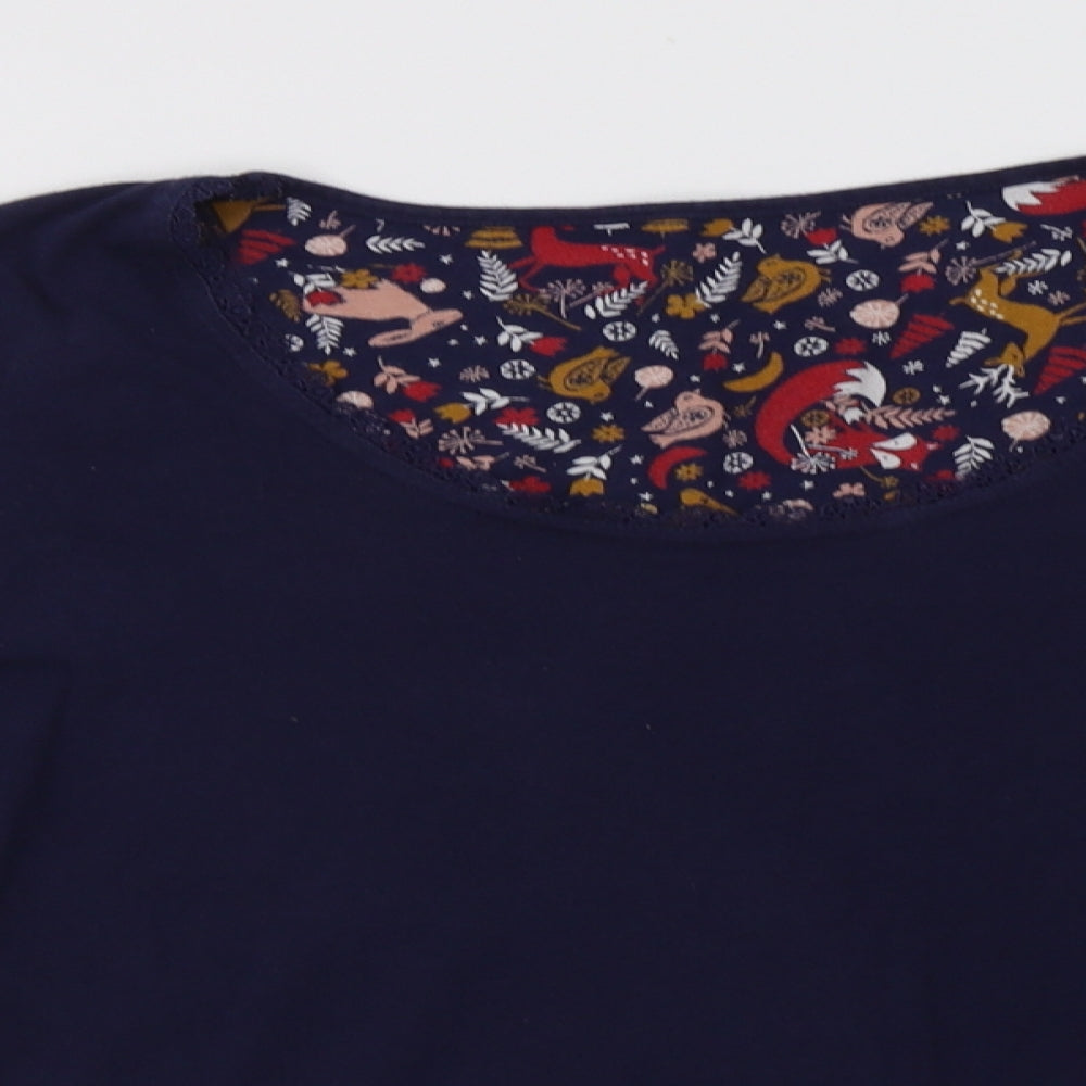 M&S Womens Blue  Cotton Top Pyjama Top Size 14