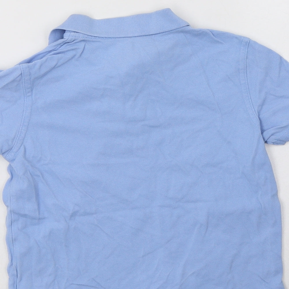 George Boys Blue  Cotton Basic Polo Size 6-7 Years Collared Button - School Wear