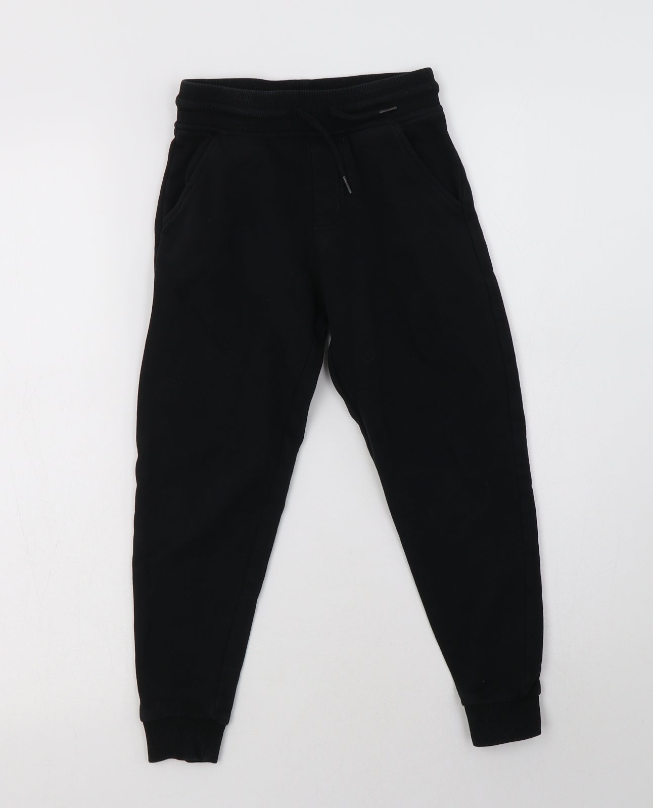 George Boys Black  Cotton Jogger Trousers Size 6-7 Years  Regular Drawstring