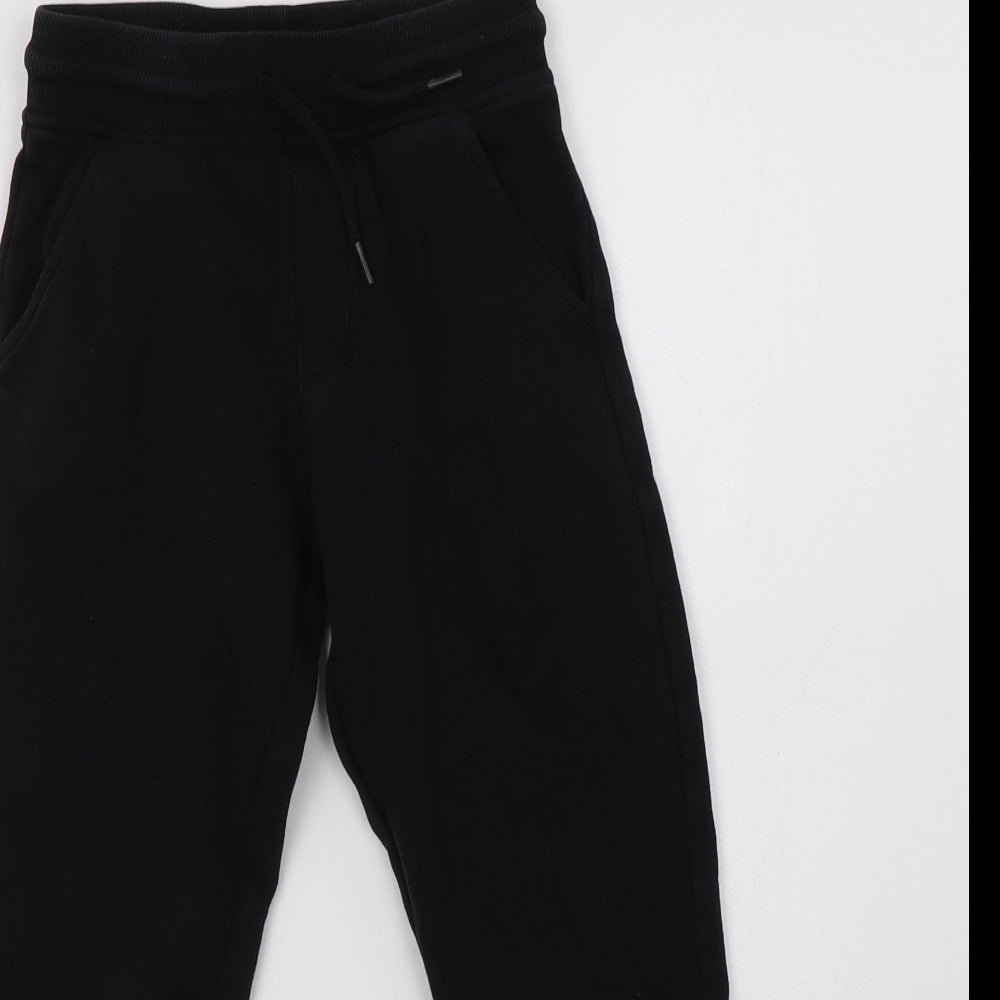 George Boys Black  Cotton Jogger Trousers Size 6-7 Years  Regular Drawstring