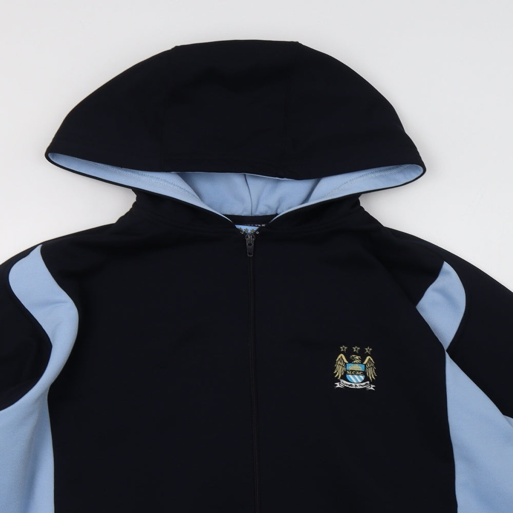 Manchester City FC Mens Blue  Polyester Full Zip Hoodie Size XL   - M.C.F.C.