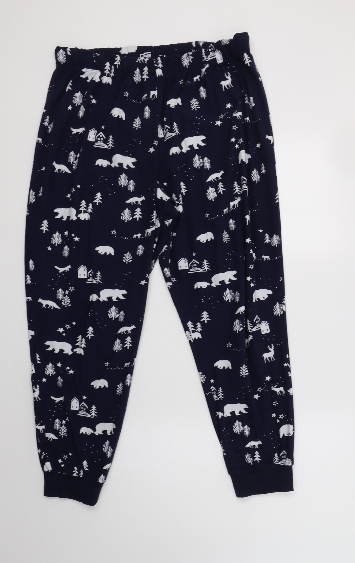 F&F Womens Blue Geometric Polyester  Pyjama Pants Size M   - Polar Bear Print