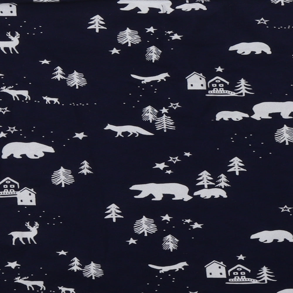 F&F Womens Blue Geometric Polyester Top Pyjama Top Size M   - Polar Bear Print