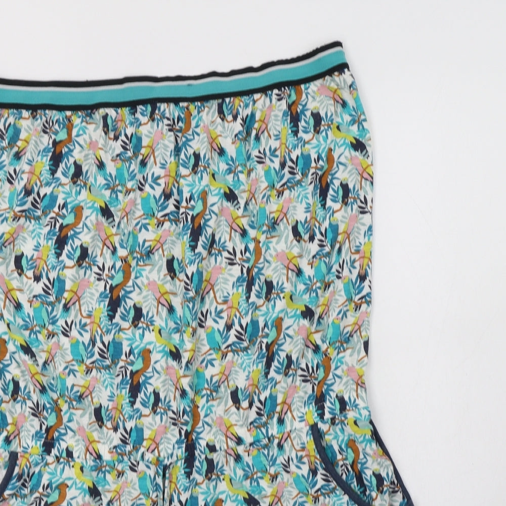 NEXT Womens Multicoloured Geometric Cotton Playsuit One-Piece Size 18   - Bird Print