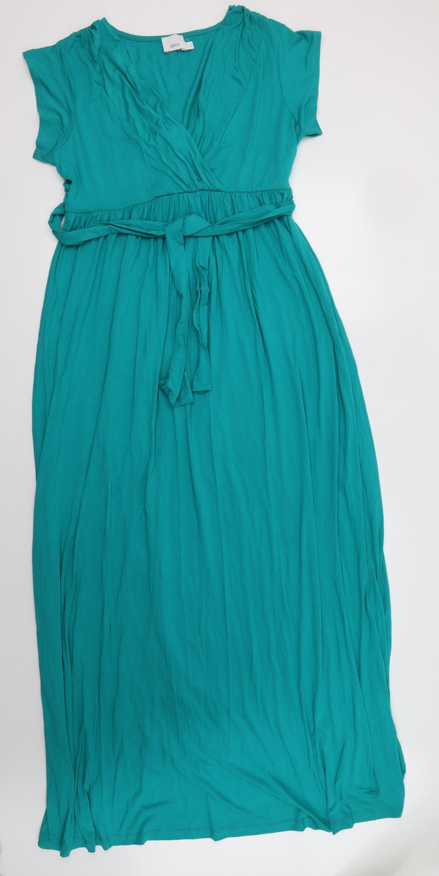 ASOS Womens Green  Viscose Maxi  Size 18  V-Neck