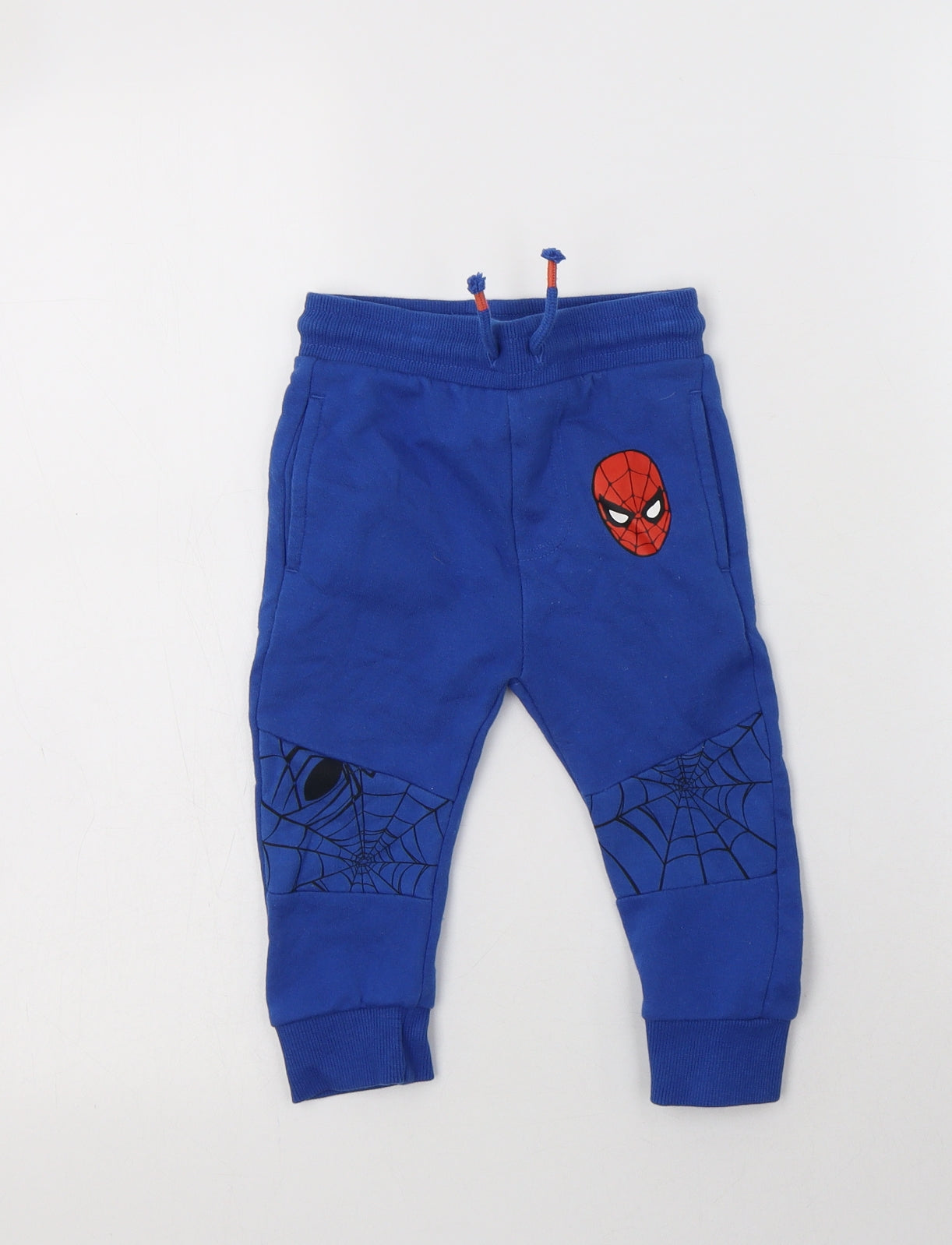 Marvel Baby Blue  Cotton Jogger Trousers Size 12-18 Months  Drawstring - Spider-Man
