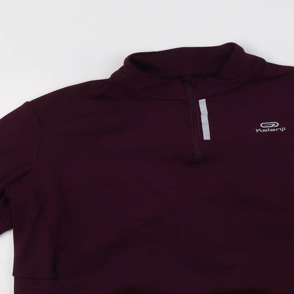 DECATHLON Womens Purple  Polyester Henley Sweatshirt Size 18  Zip