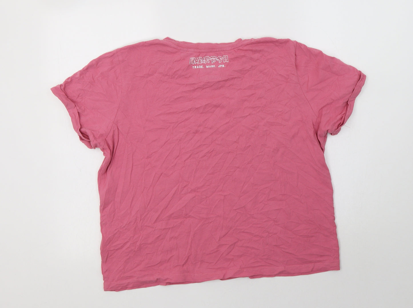Superdry Womens Pink  Cotton Basic T-Shirt Size 14 Crew Neck
