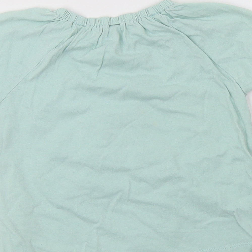 TU Girls Green  Cotton Basic T-Shirt Size 2-3 Years Crew Neck  - Butterfly