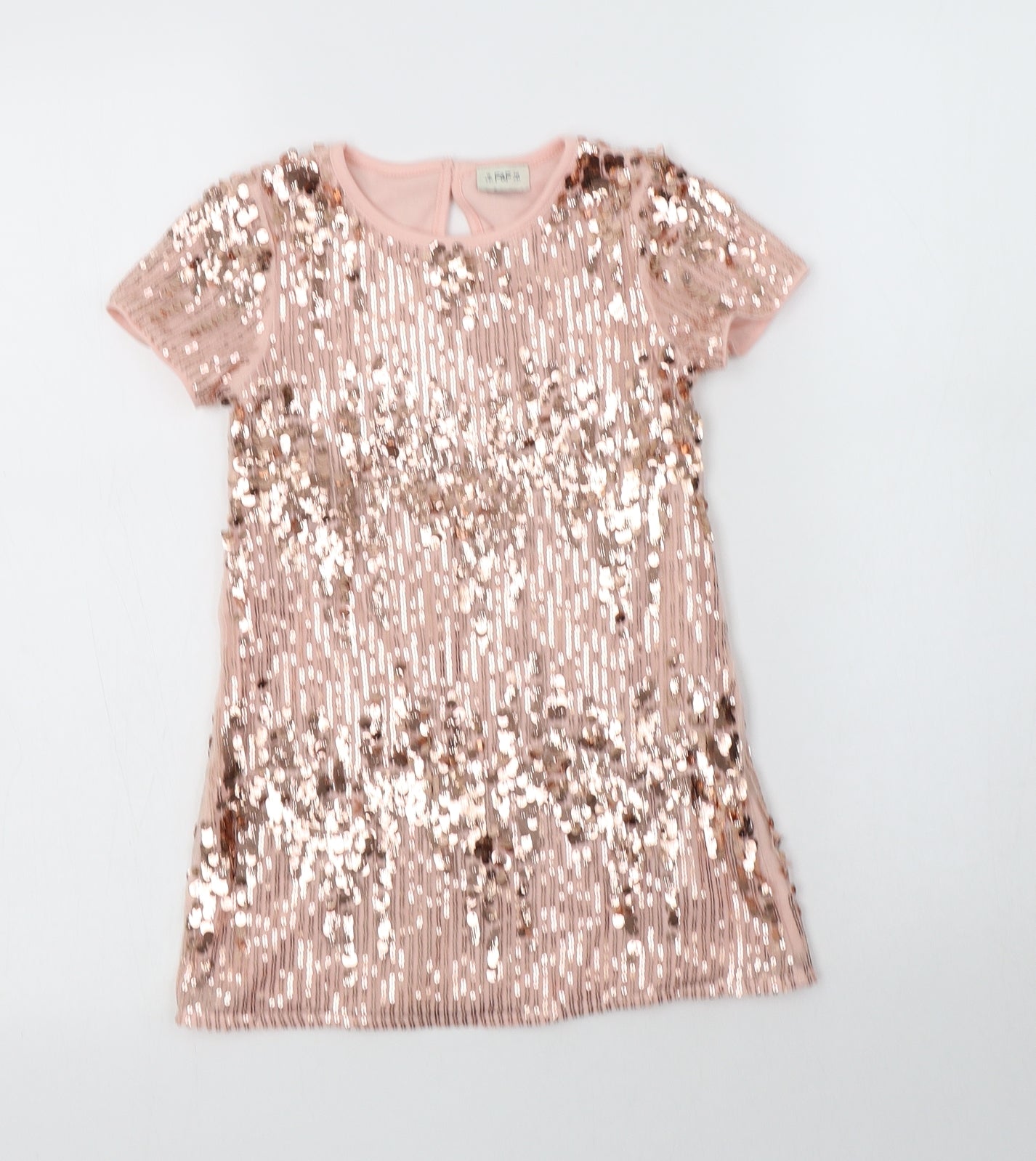 F&F Girls Gold  Nylon A-Line  Size 4-5 Years  Crew Neck Button