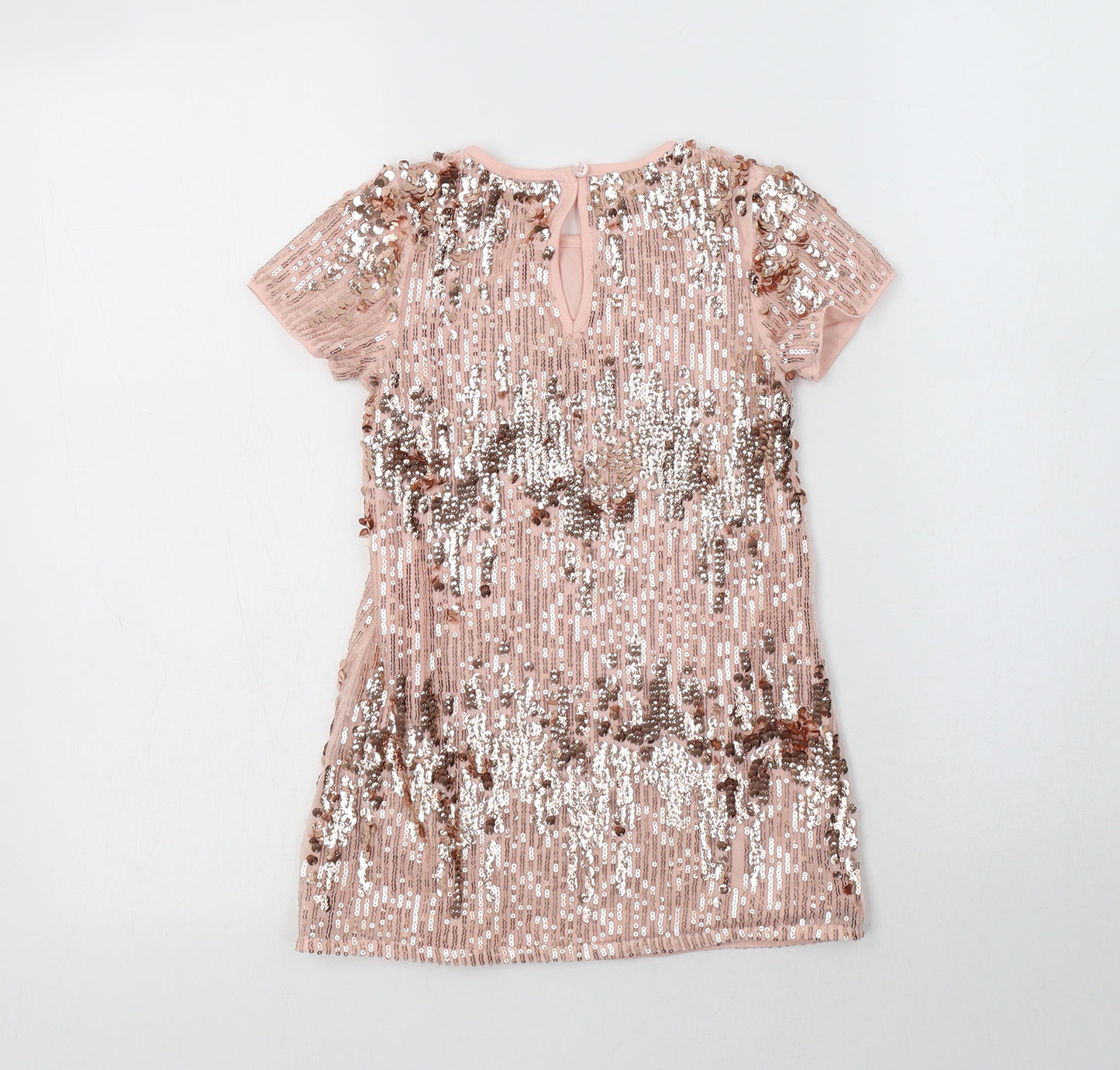 F&F Girls Gold  Nylon A-Line  Size 4-5 Years  Crew Neck Button