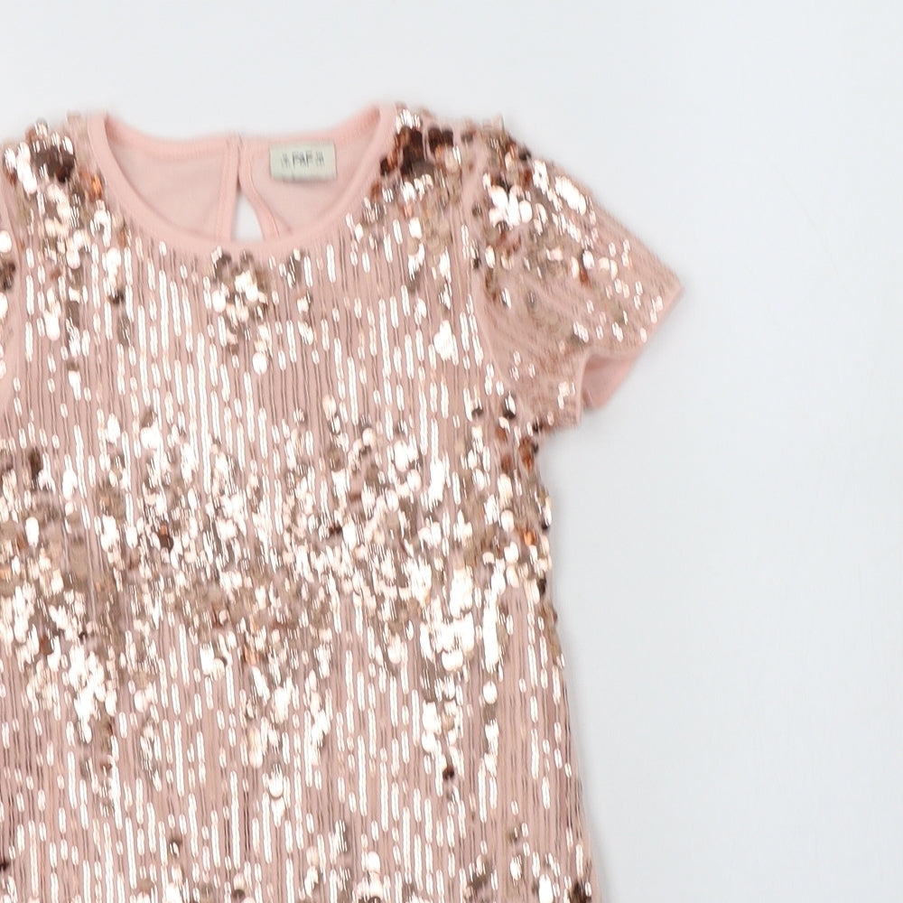 F&F Girls Gold  Nylon A-Line  Size 4-5 Years  Crew Neck Button