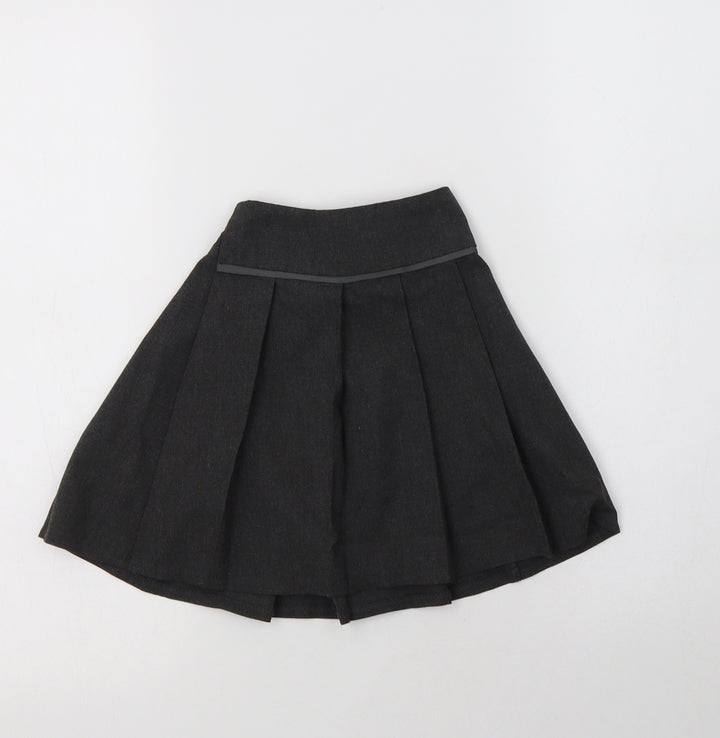 TU Girls Grey Polyester Pettiskirt Skirt Size 4 Years Regular Button - School Wear
