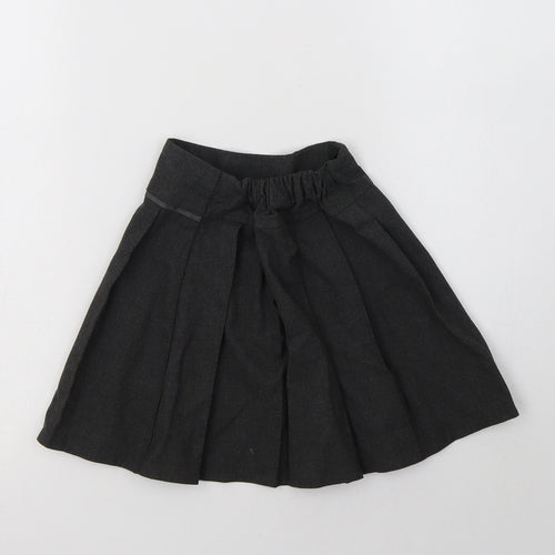 TU Girls Grey  Polyester Pettiskirt Skirt Size 4 Years  Regular Button - School Wear