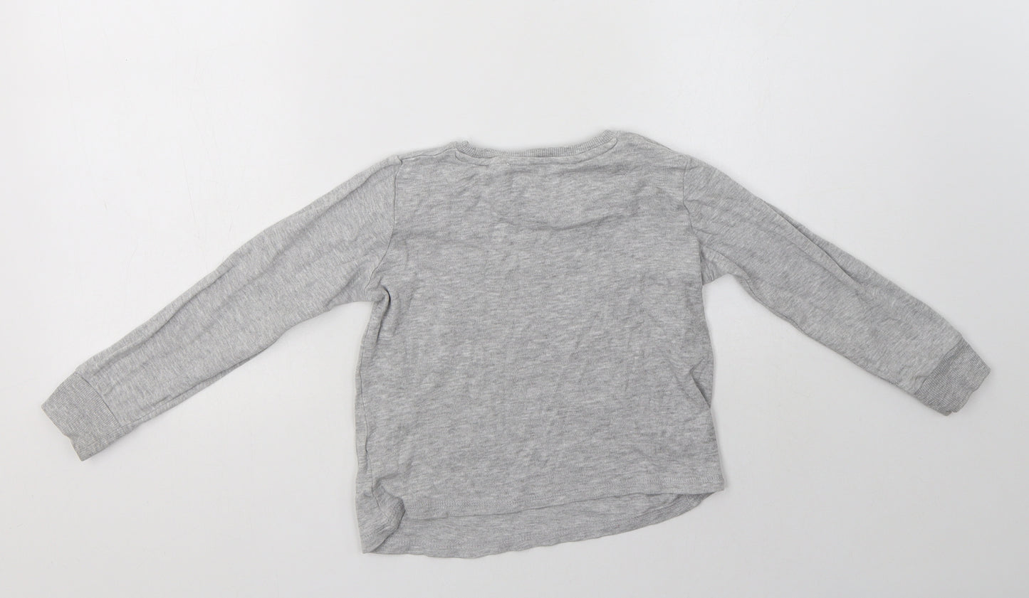NEXT Girls Grey  Cotton Pullover Sweatshirt Size 5 Years   - Eid Mubarak