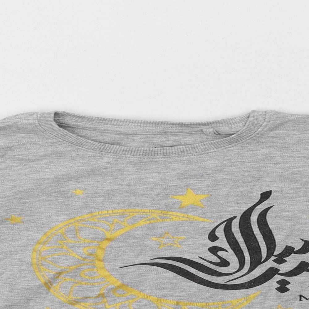 NEXT Girls Grey  Cotton Pullover Sweatshirt Size 5 Years   - Eid Mubarak