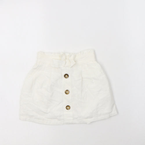 TU Girls White  Viscose A-Line Skirt Size 3 Years  Regular