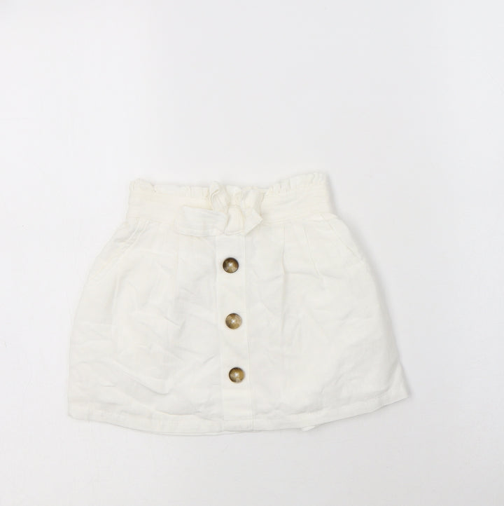TU Girls White Viscose A-Line Skirt Size 3 Years Regular