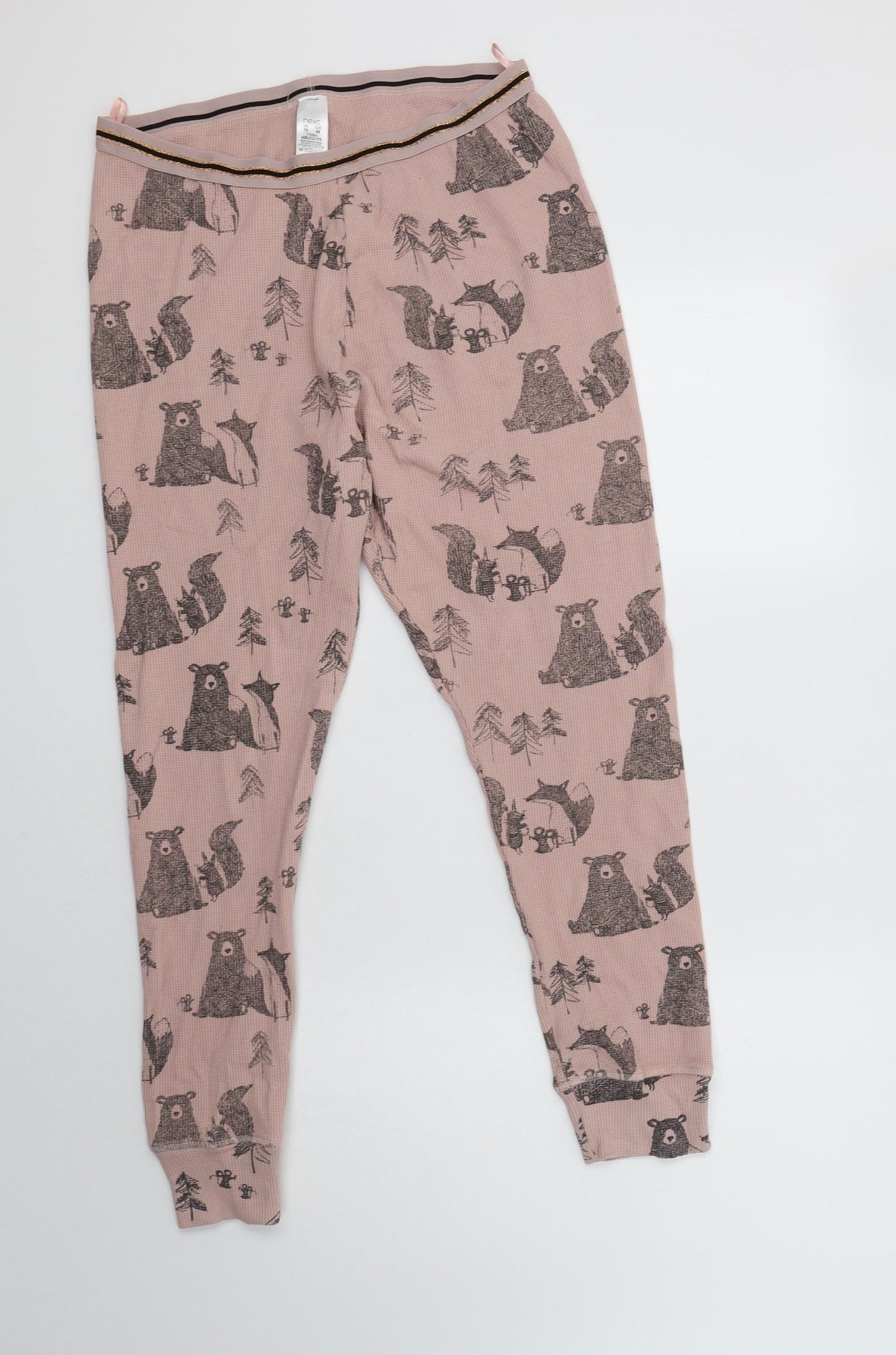 NEXT Womens Pink Geometric Cotton  Pyjama Pants Size 16   - Forest Animals