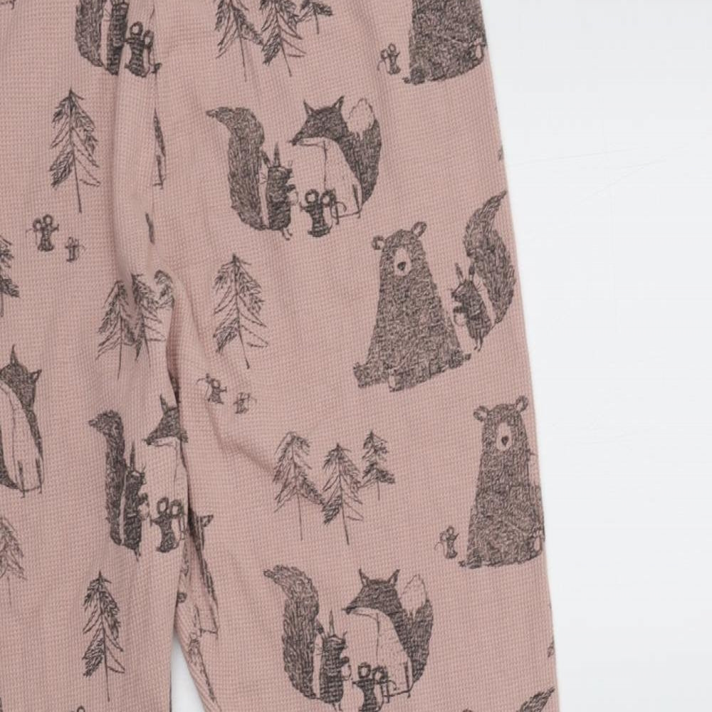 NEXT Womens Pink Geometric Cotton  Pyjama Pants Size 16   - Forest Animals