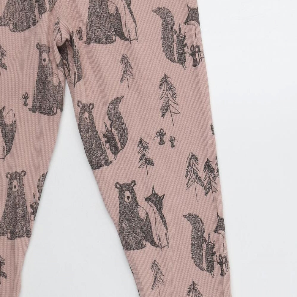 NEXT Womens Pink Geometric Cotton  Pyjama Pants Size 16   - Forest Animals