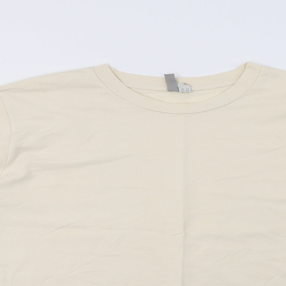 ASOS Womens Ivory Striped Cotton Pullover Sweatshirt Size 16