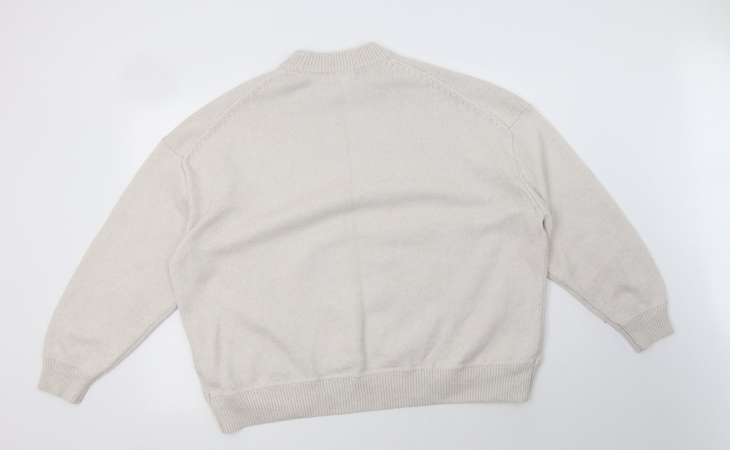 H&M Womens Beige Mock Neck  Polyester Pullover Jumper Size S