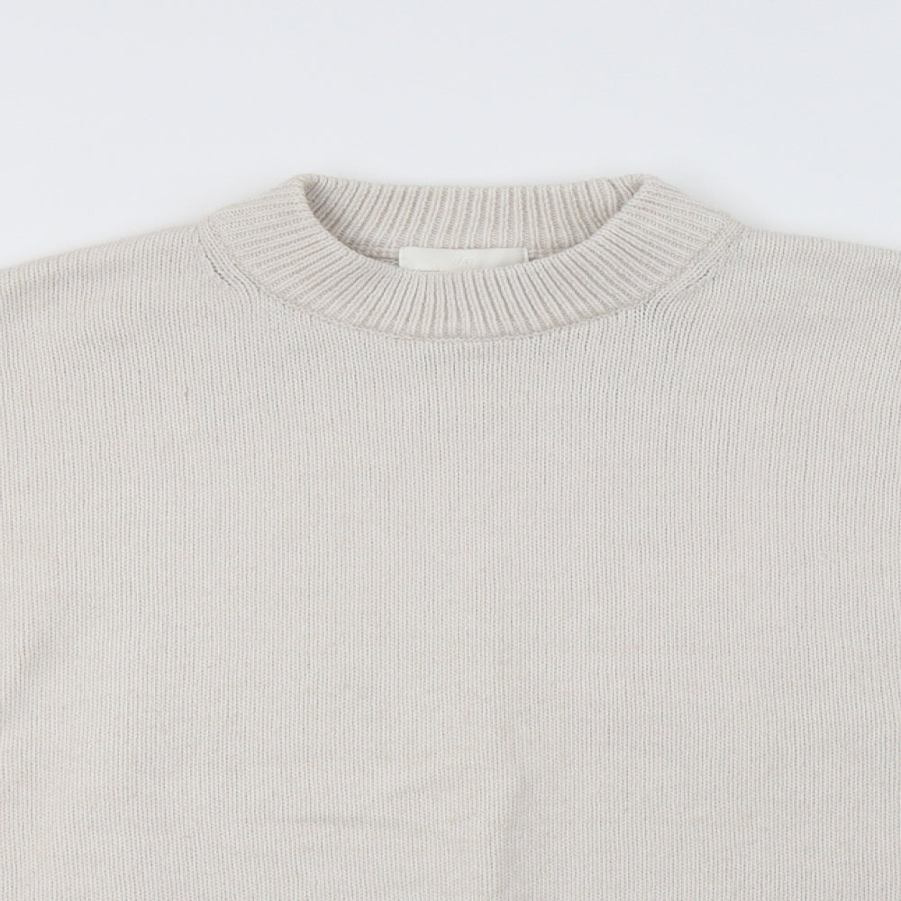 H&M Womens Beige Mock Neck  Polyester Pullover Jumper Size S
