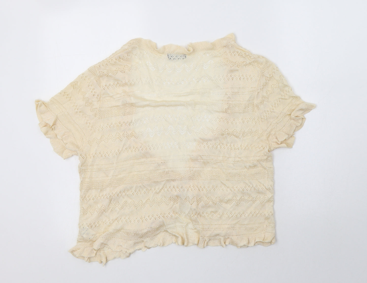 F&F Womens Beige V-Neck  Viscose Shrug Jumper Size 22