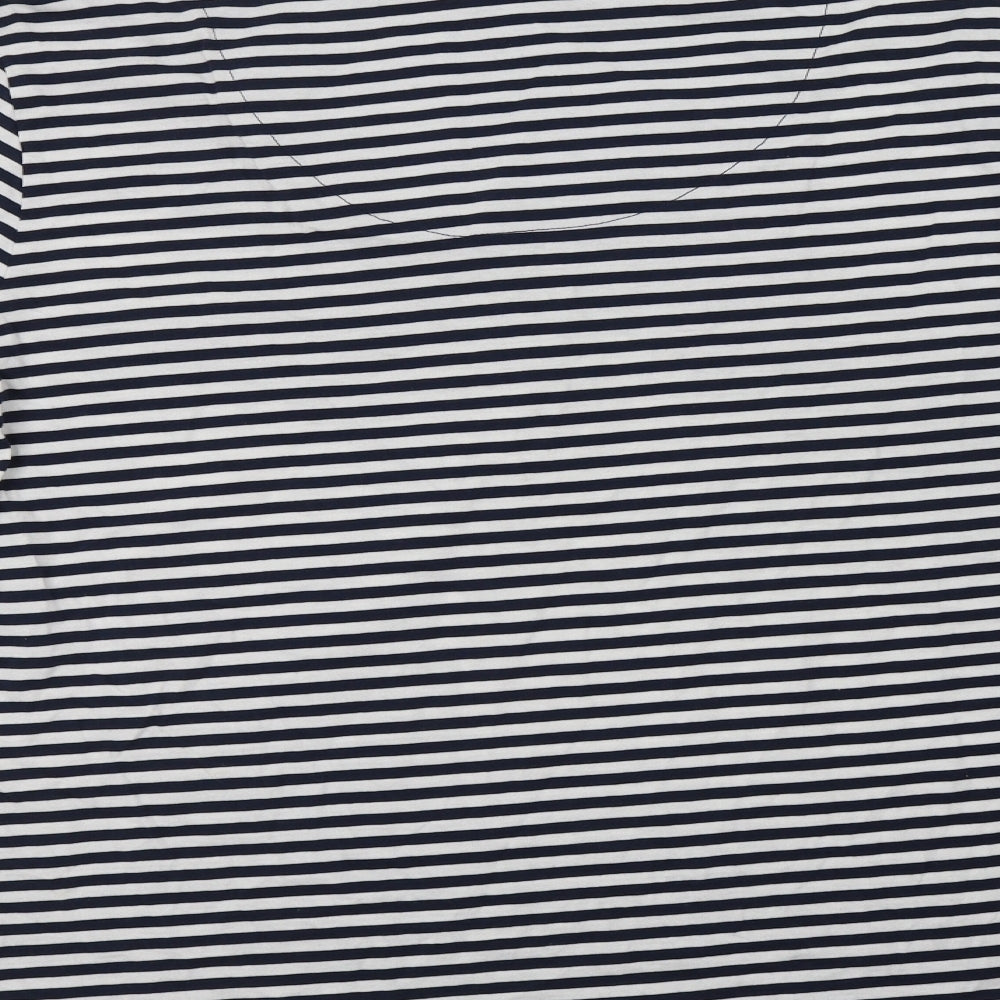 F&F Womens Blue Striped Cotton Basic Blouse Size 22 Henley